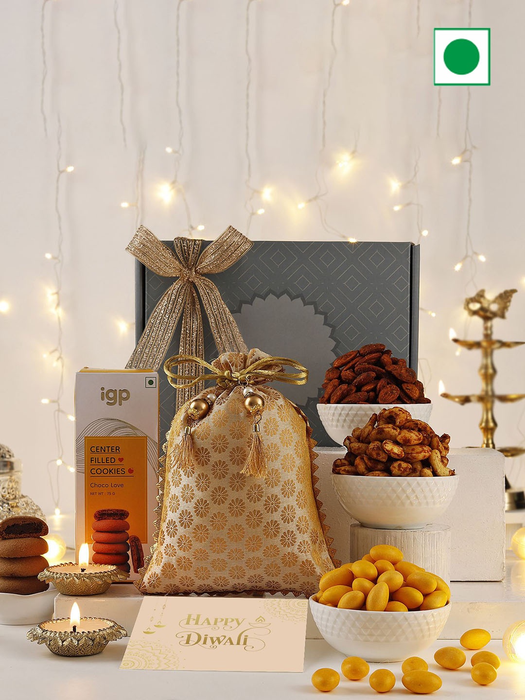 

IGP Set Of 4 Diwali Fitness And Flavor Hamper, White