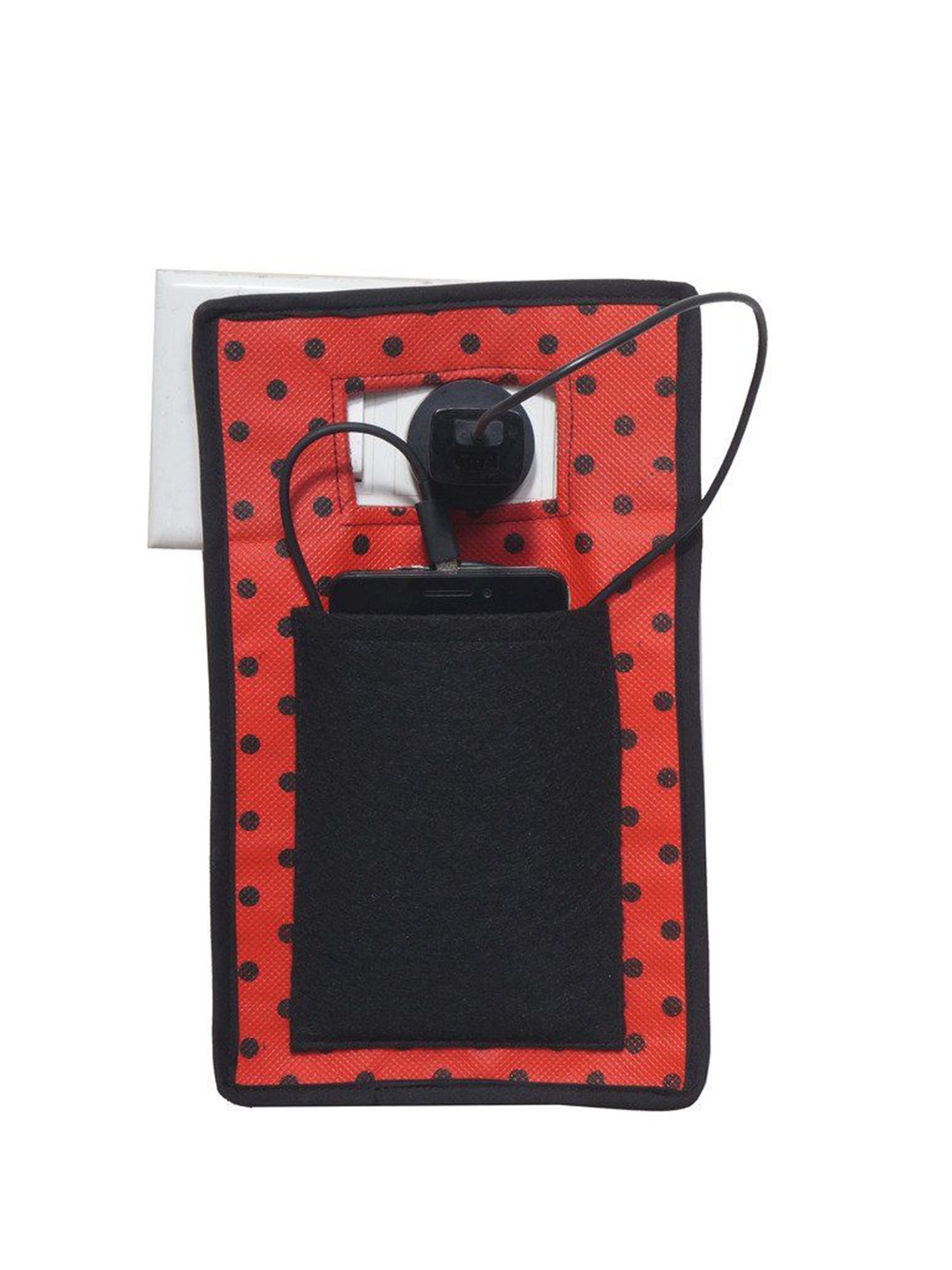 

prettykrafts Black & Red Printed Mobile Carrying Bag Organisers
