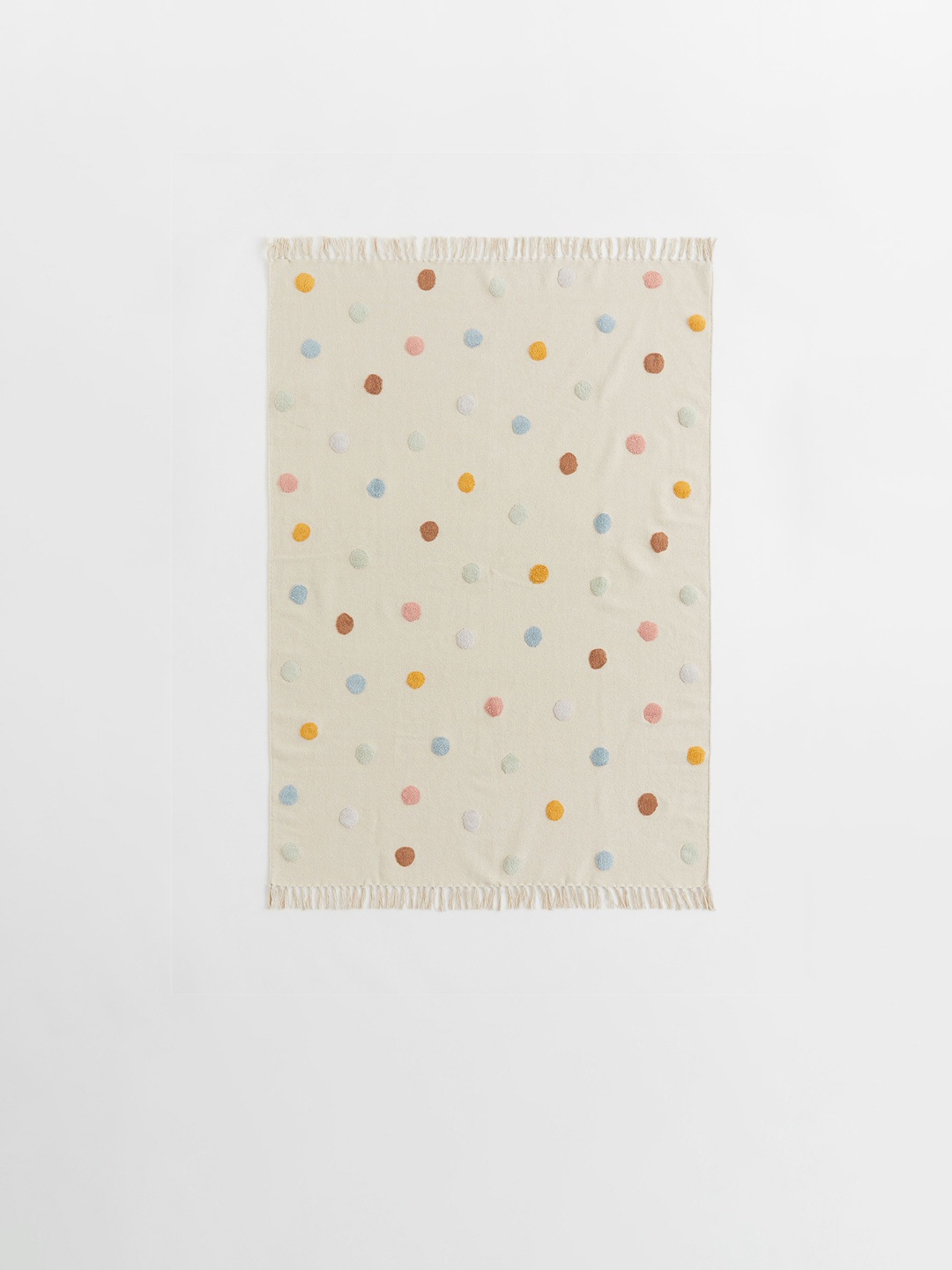 

H&M Beige Tufted Spot Cotton Rug