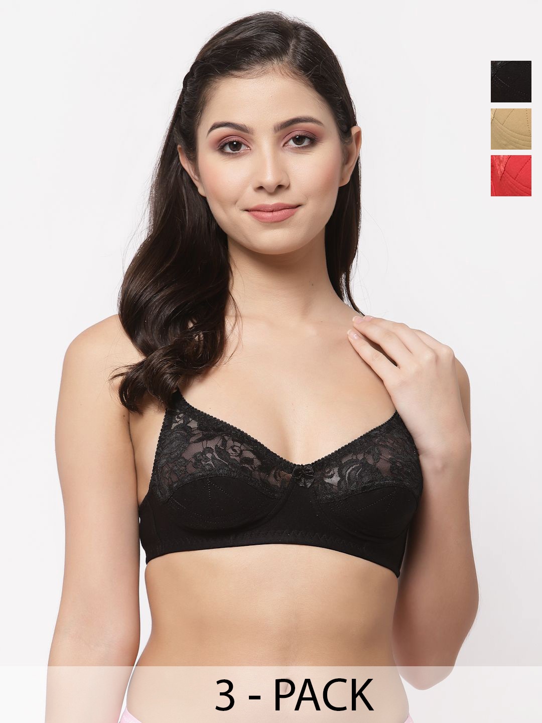 

Docare Bralette Bra Full Coverage, Red