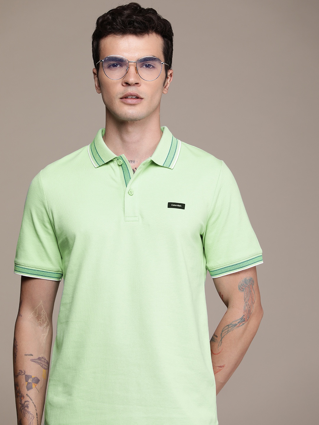 

Calvin Klein Jeans Polo Collar Slim Fit T-shirt, Green