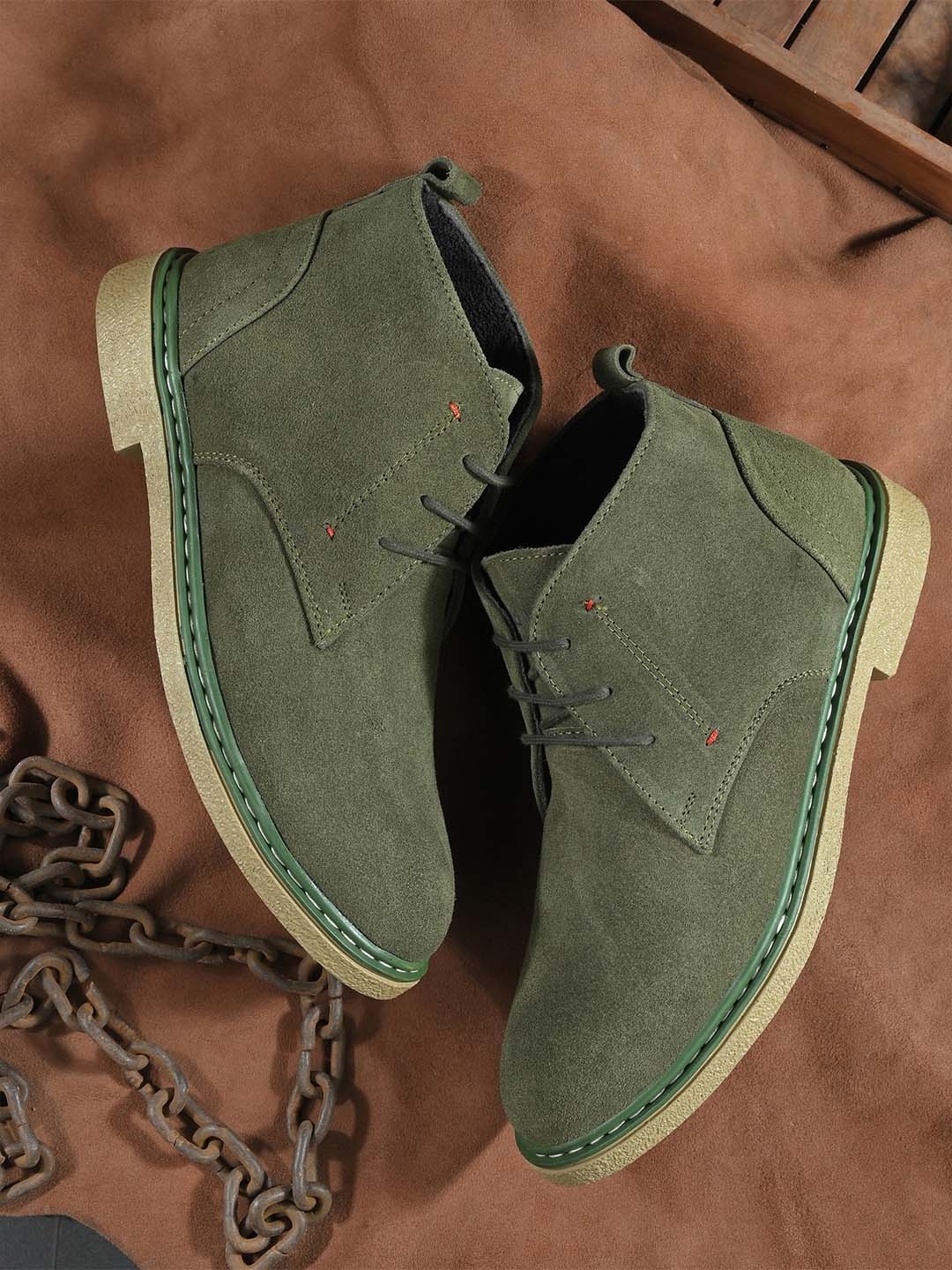 

Layasa Men Mid-Top Desert Boots, Green