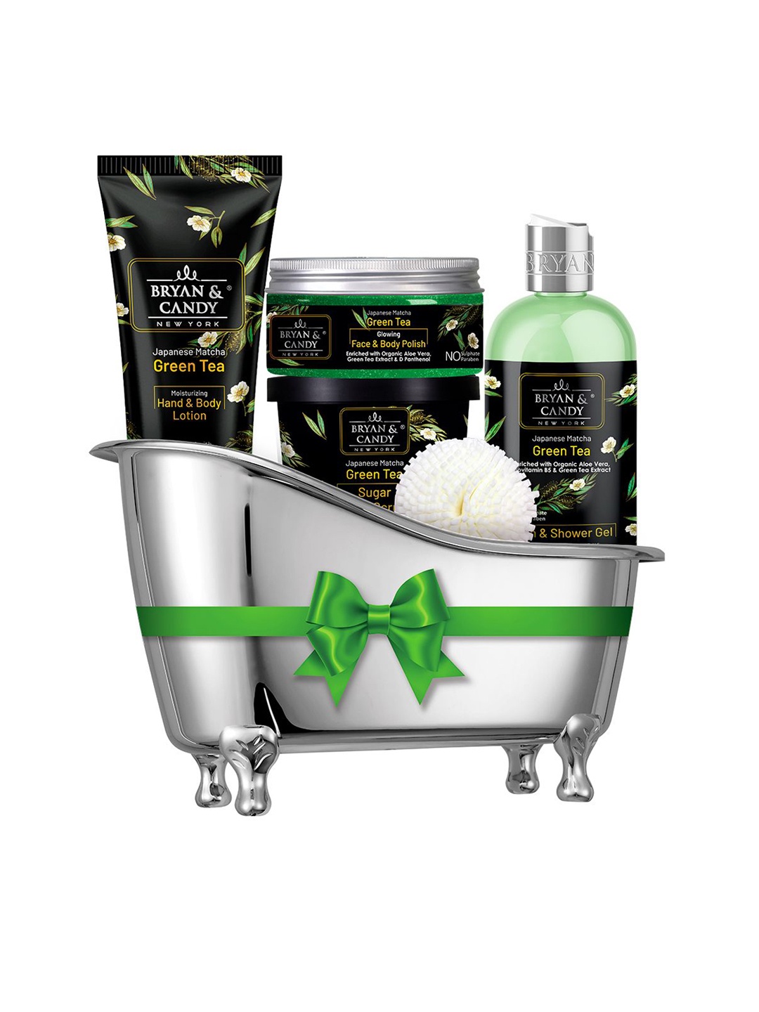 

BRYAN & CANDY NEW YORK Shower Gel & Body Wash Hand Body Lotion Body Polish & Scrub Kit, Green