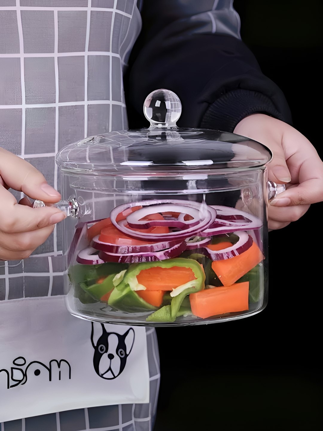 

UMAI Grey Induction Base Borosilicate Glass Tope With Lid & Handle 1.45l