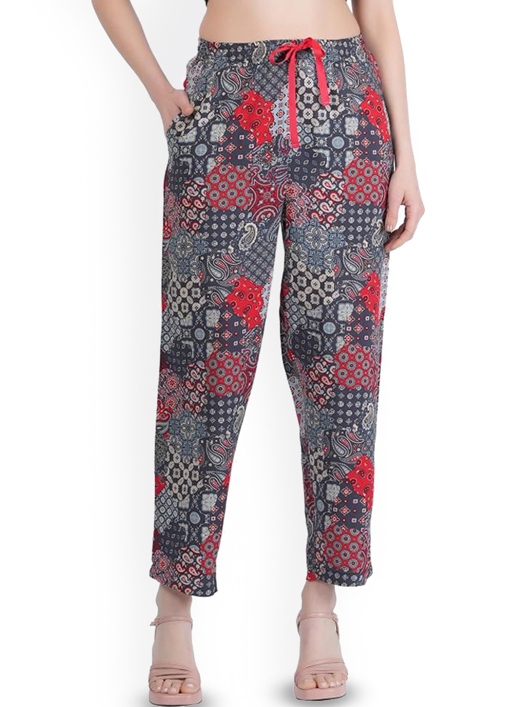 

Jandir Fashion Women Printed Relaxed Easy Wash Trousers, Multi