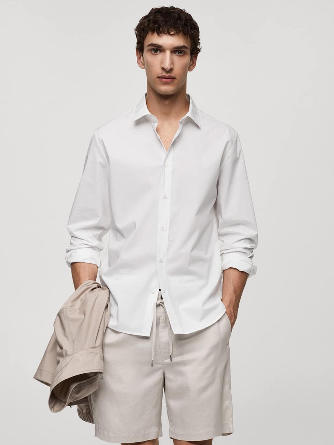 

MANGO MAN Pure Cotton Casual Shirt, White