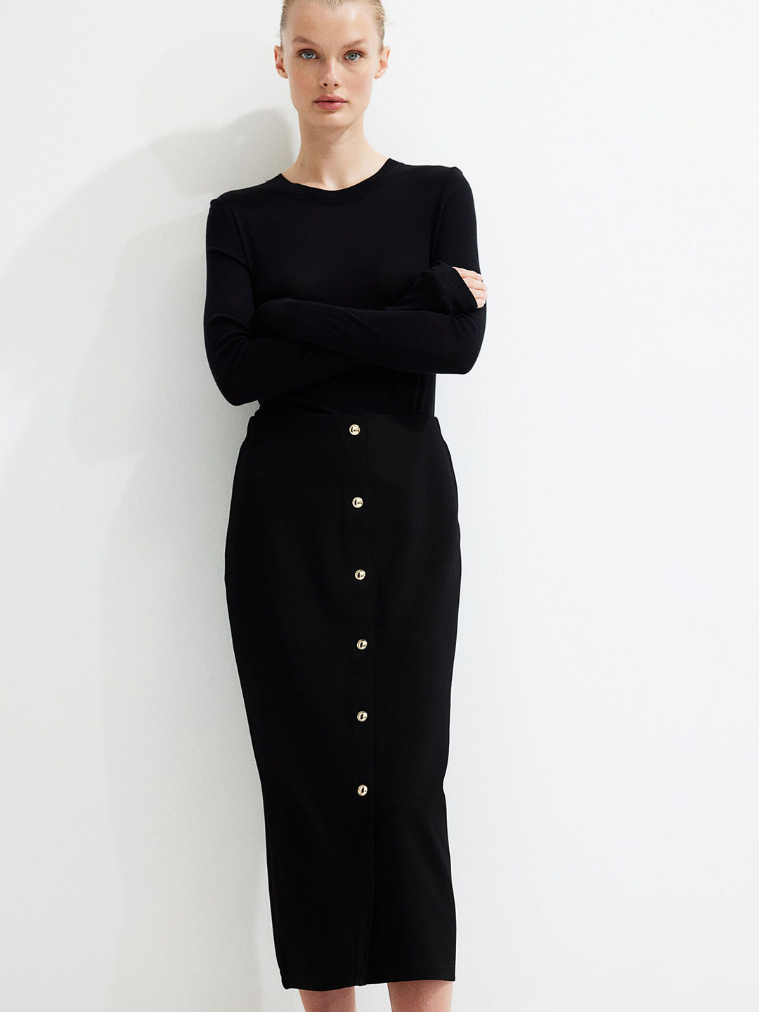 

H&M Jersey Pencil Skirts, Black