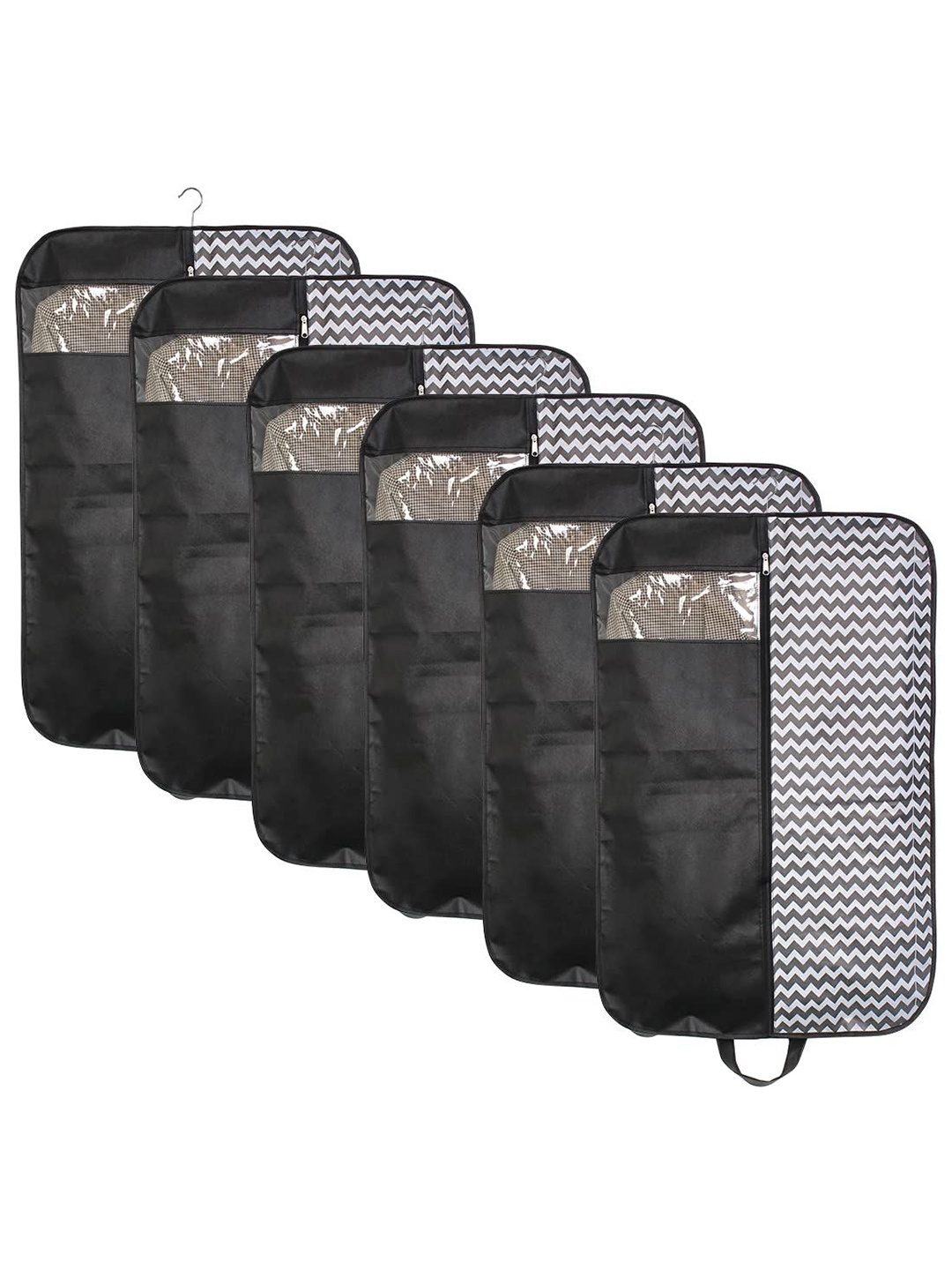 

prettykrafts Black & White 6 Pieces Printed Reusable Suit Organisers