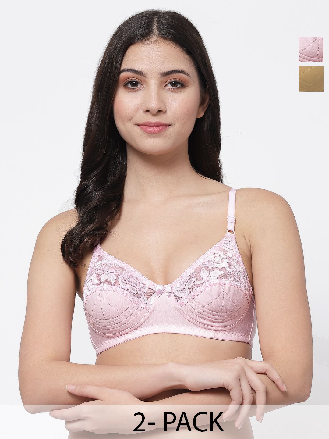 

Docare Bralette Bra Full Coverage, Pink