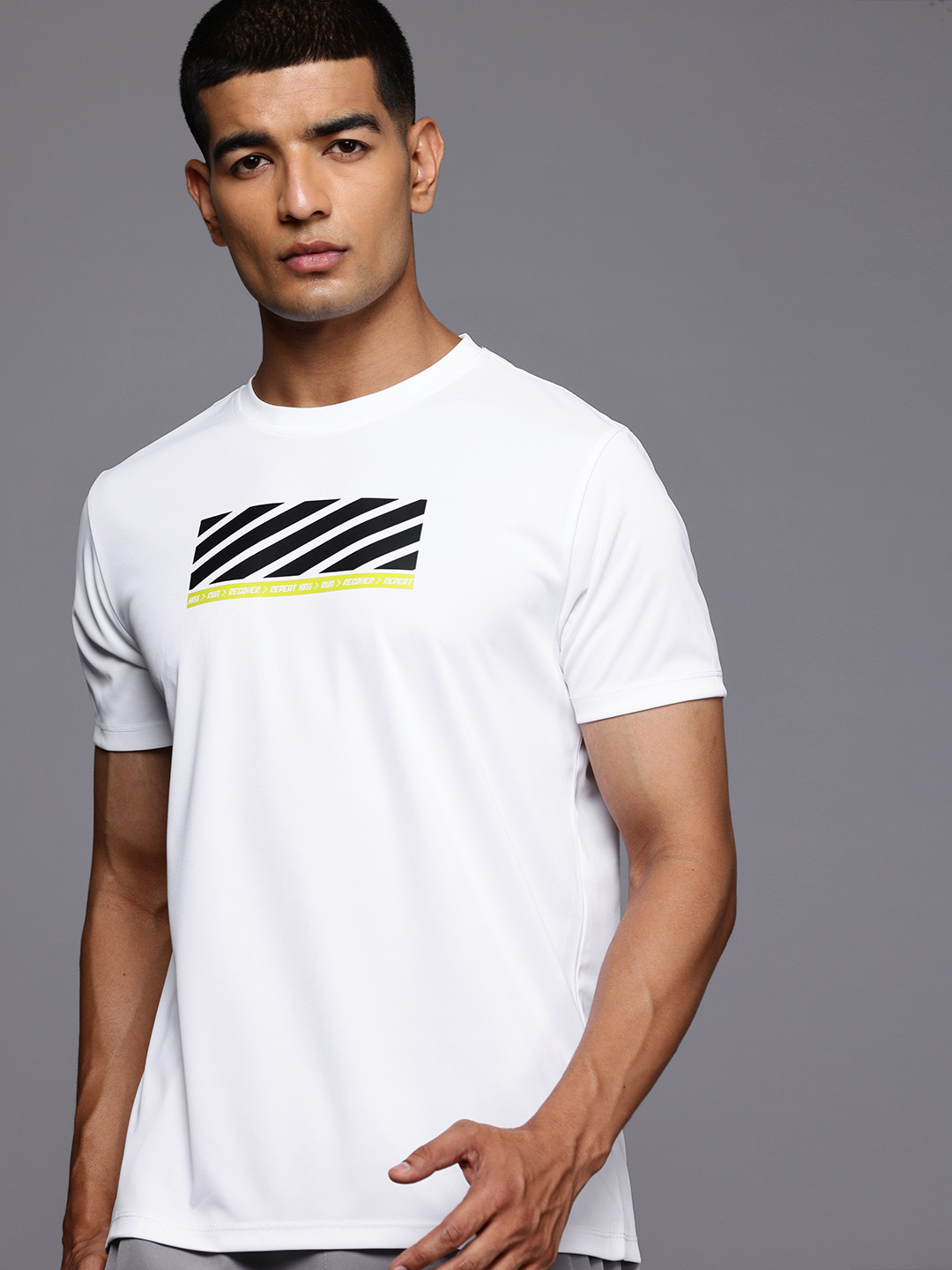 

HRX by Hrithik Roshan Rapid-Dry Printed Running T-shirt, White