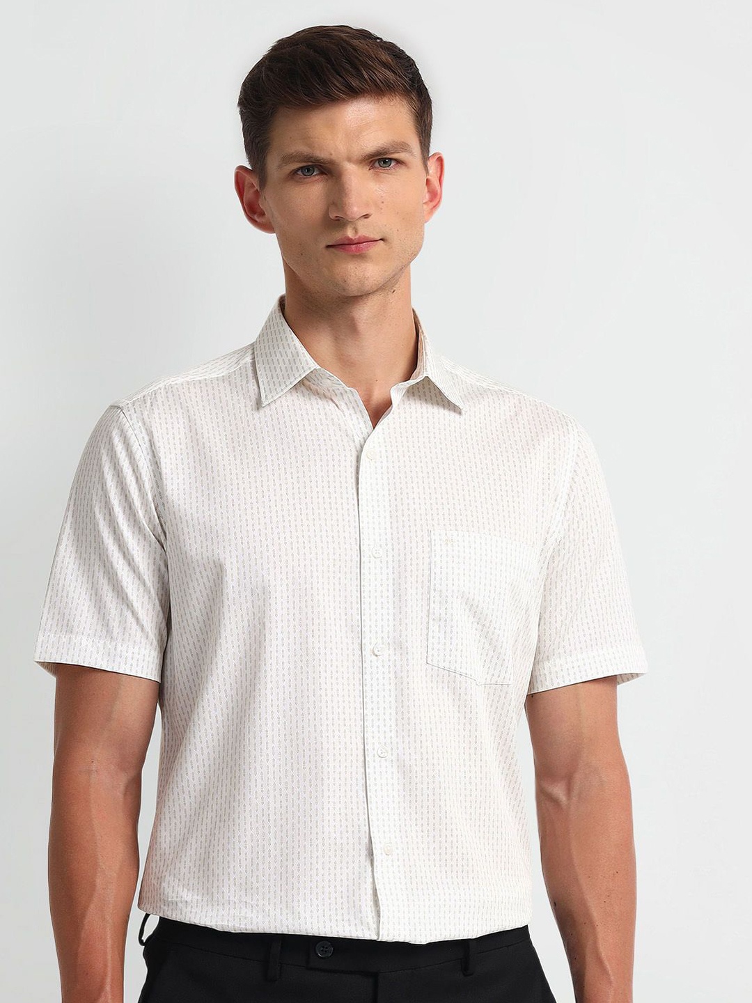 

Arrow Men Opaque Printed Formal Shirt, White