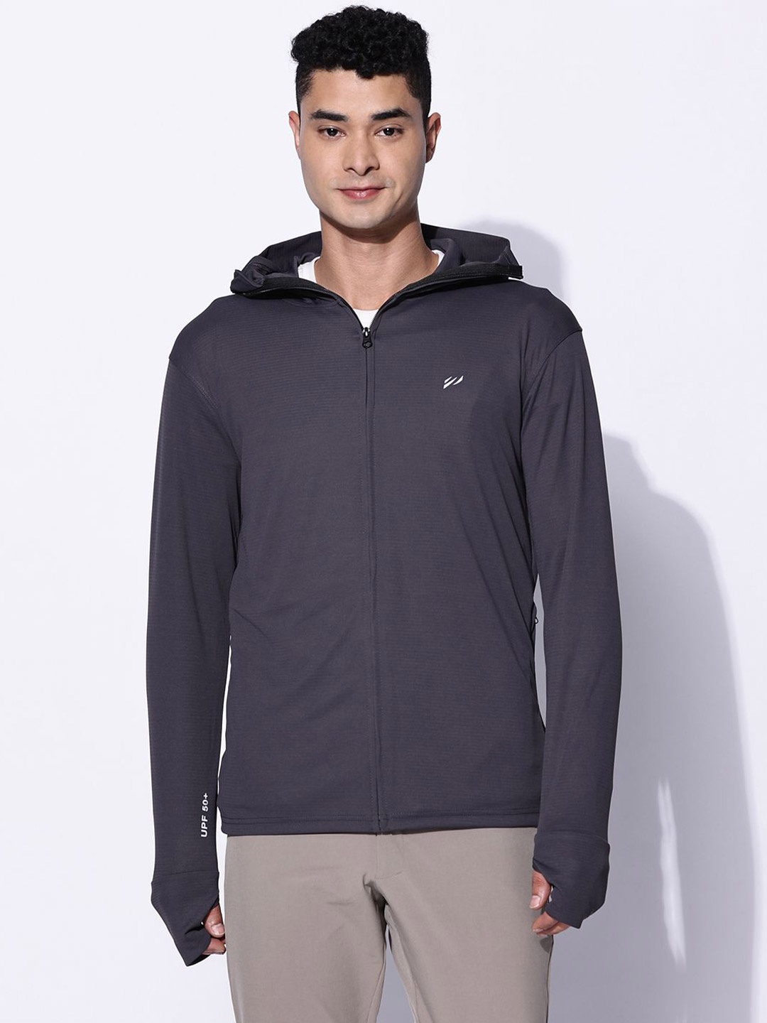 

BLUE TYGA Stain-Free Sunscreen Hooded Jacket with UPF 50+, Charcoal