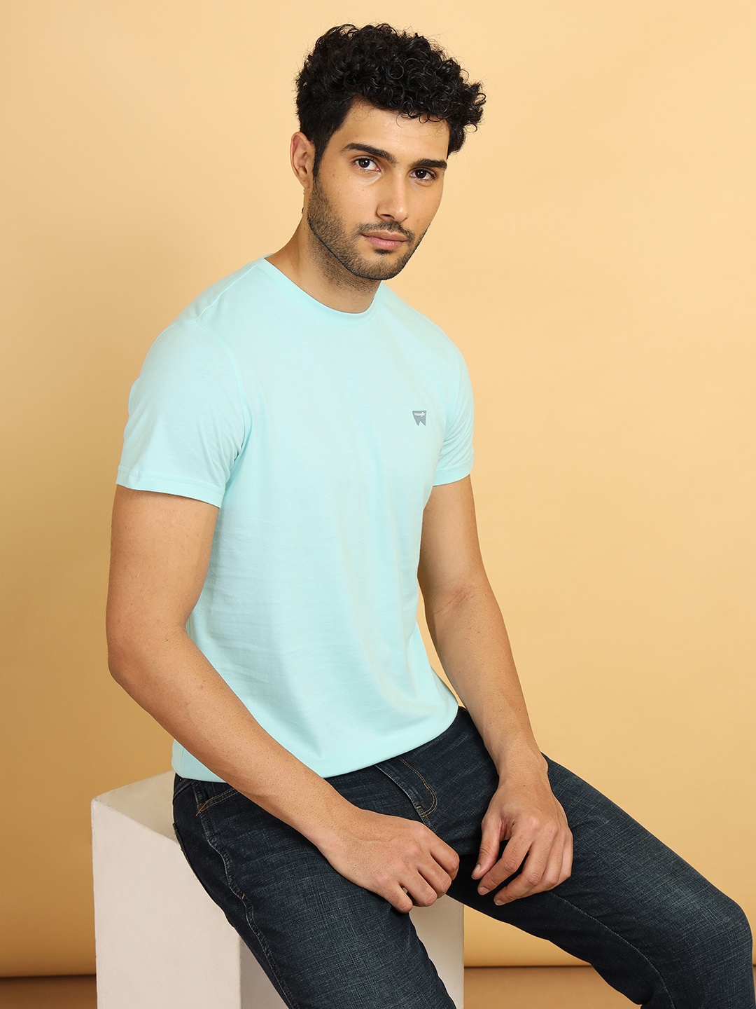 

Wrangler Round Neck Cotton T-shirt, Sea green