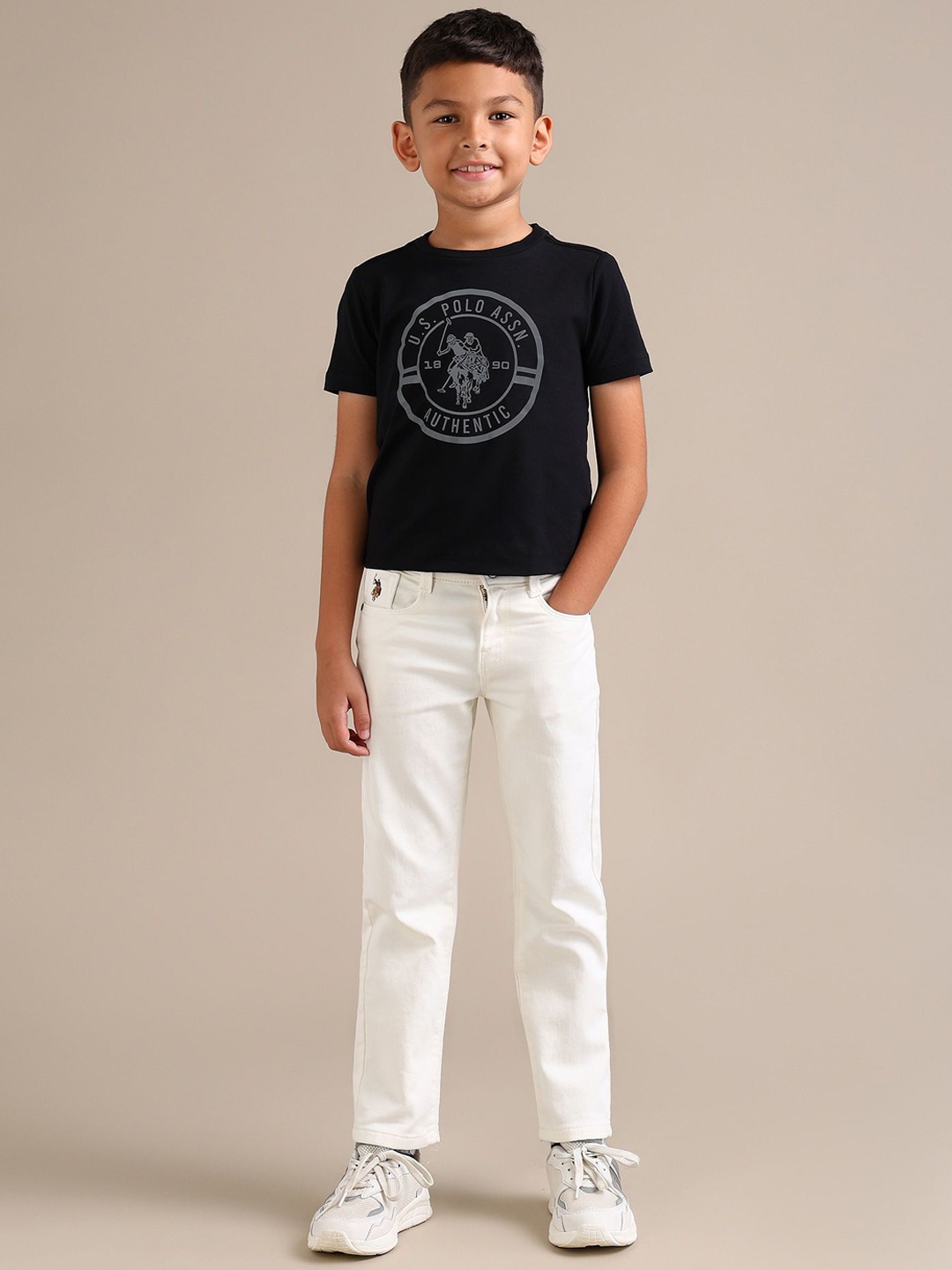 

U.S. Polo Assn. Kids Boys Urban Slim Clean Look Slim Fit Jeans, White