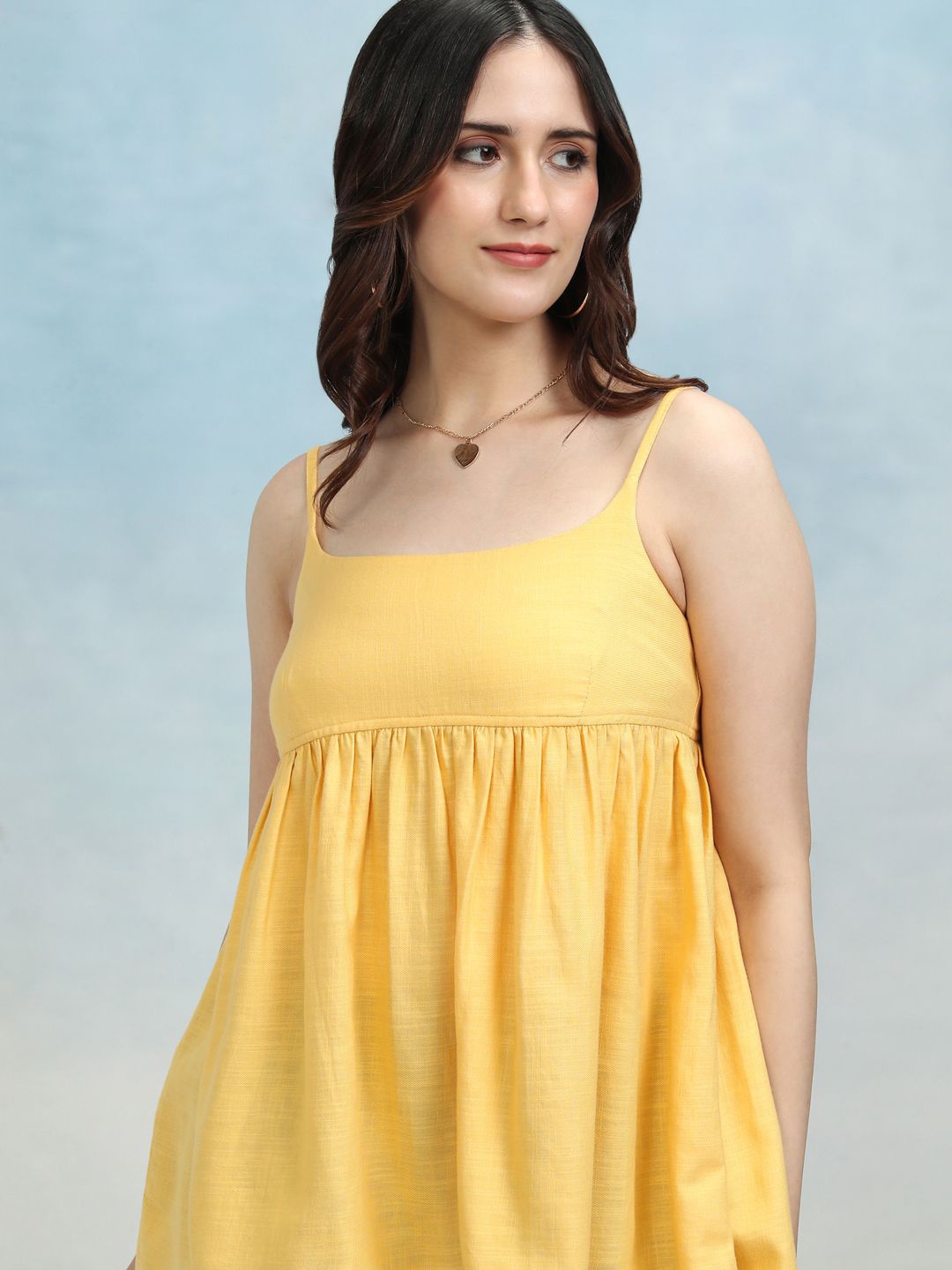 

Tokyo Talkies Cotton Peplum Top, Yellow