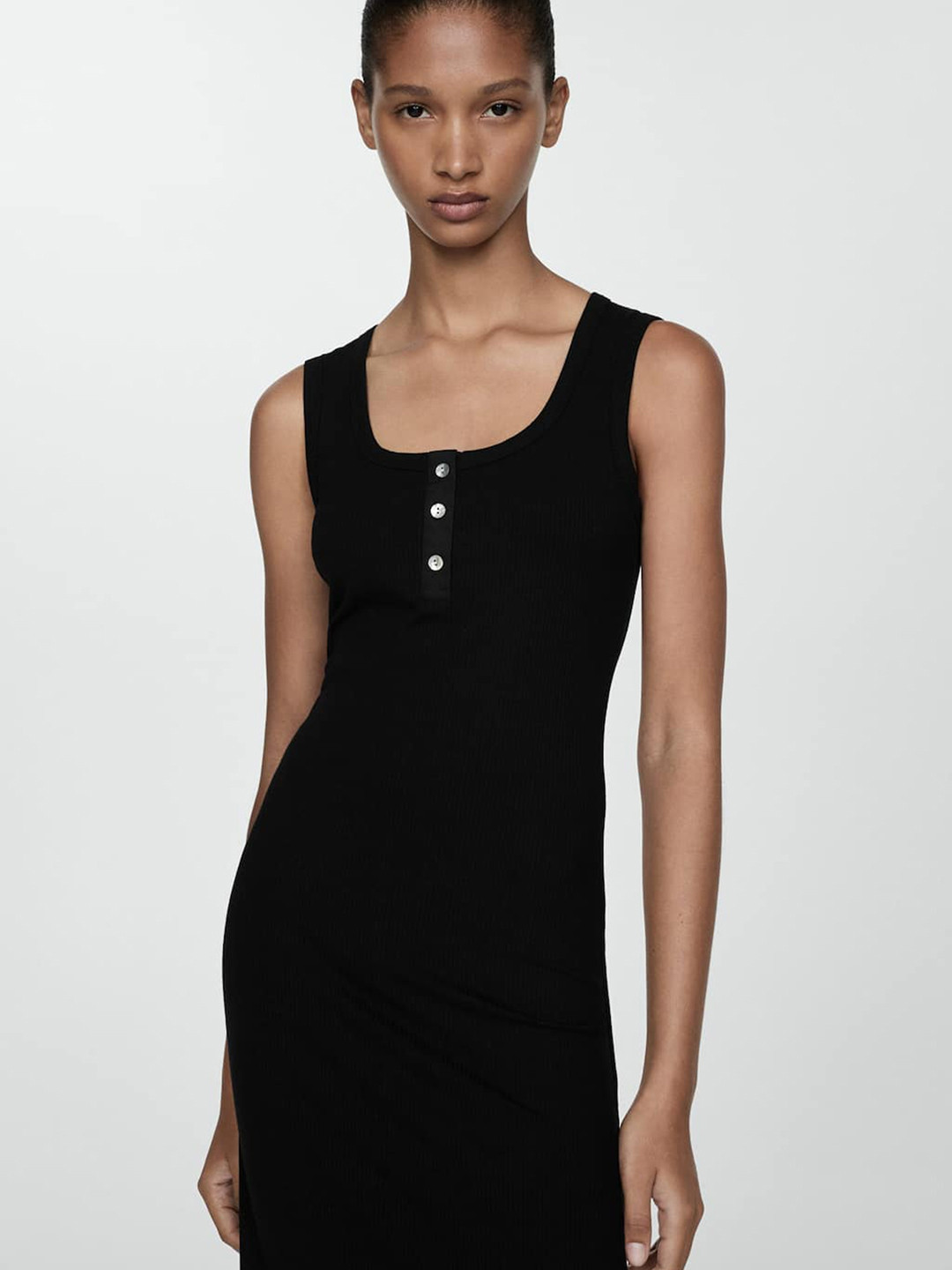 

MANGO Bodycon Midi Dress, Black