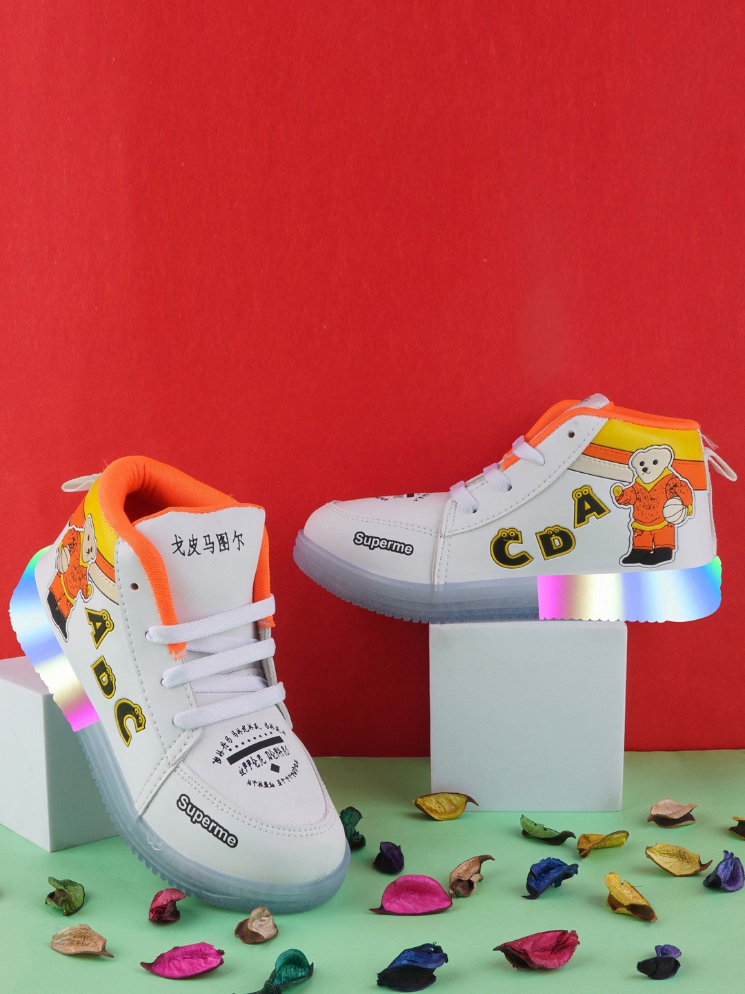 

BAESD Unisex Kids Printed Sneakers, Orange