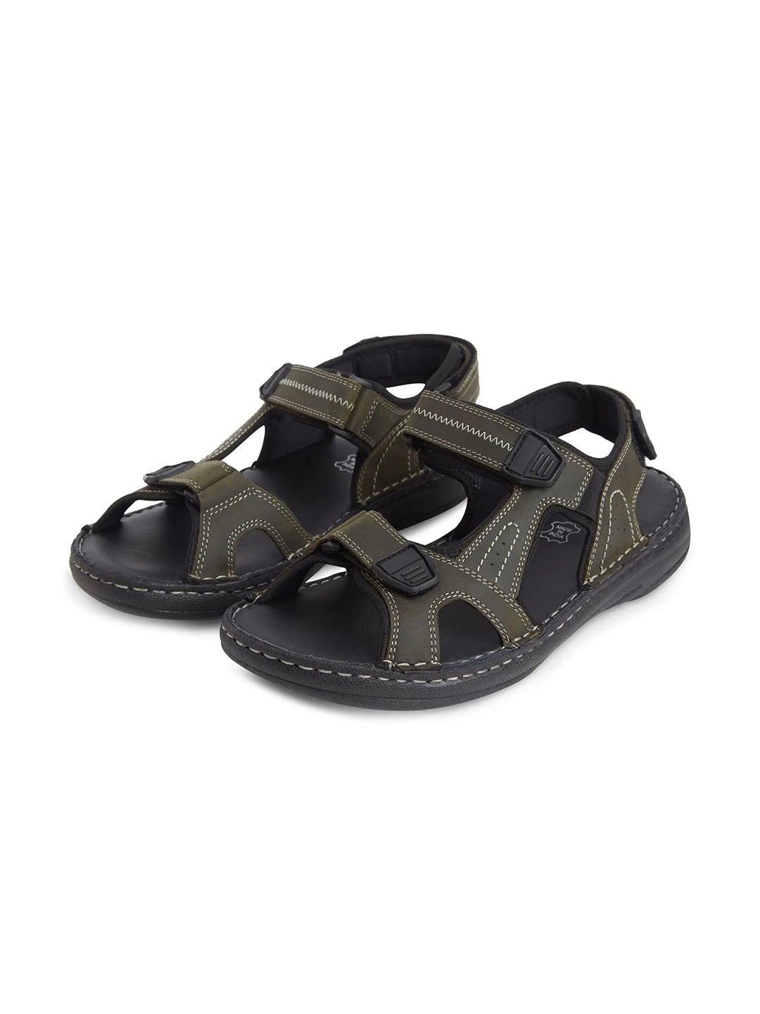 

ERGON Men Leather Sandals, Green