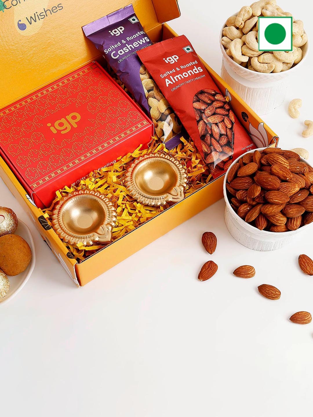 

IGP Set Of 3 Sweet And Savoury Treats Diwali Hamper-, Beige