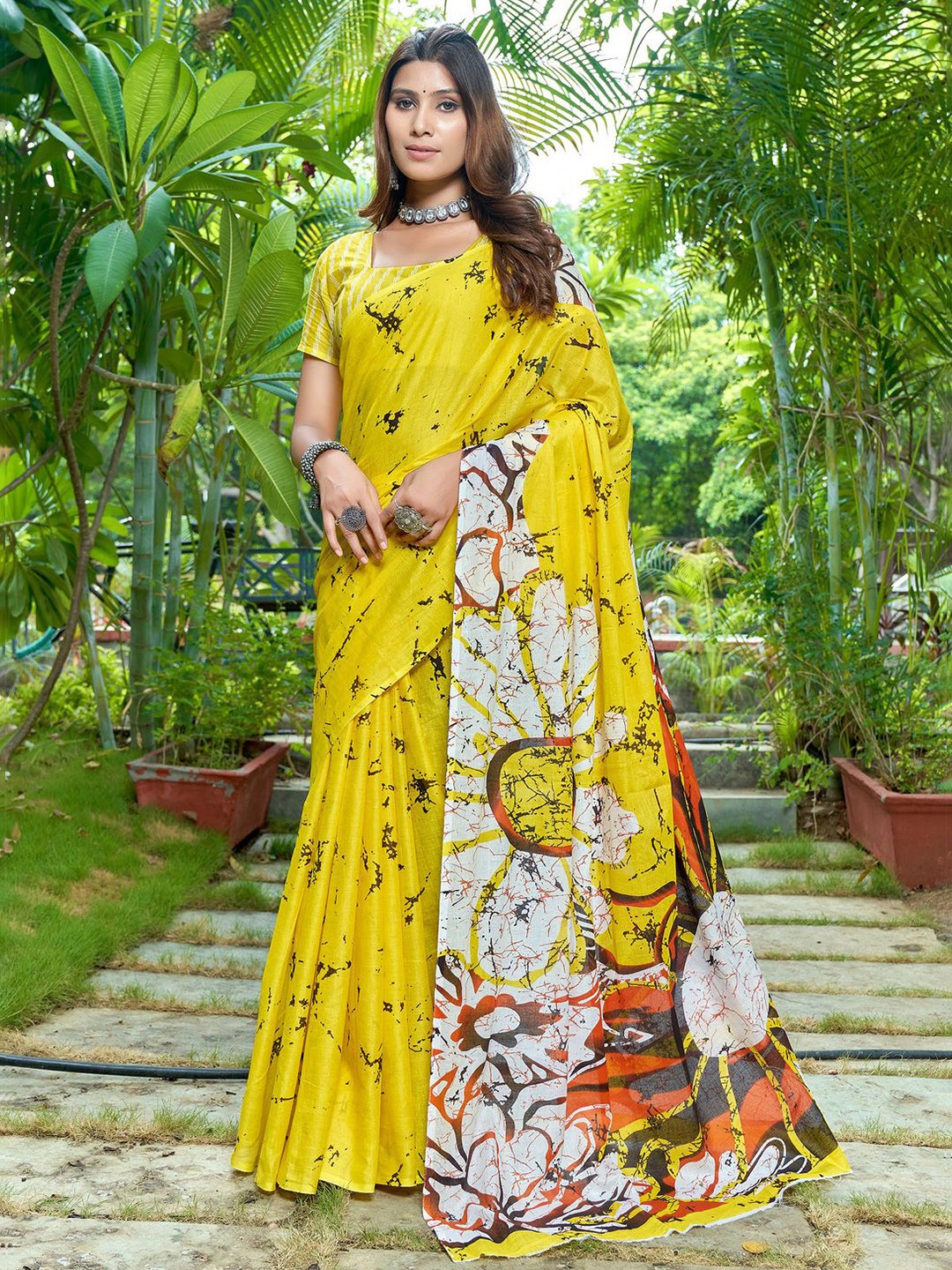 

Anouk Ethnic Motifs Pure Cotton Saree, Yellow