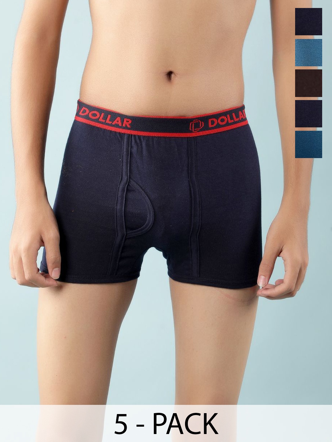 

Dollar Boys Pack Of 5 Assorted Pure Cotton Trunks MLHTR-06-K-AST1-PO5