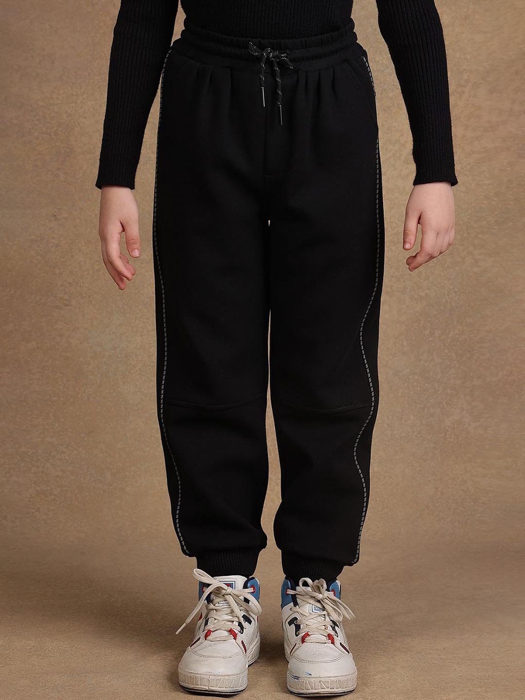 

One Friday Boys Mid Rise Regular Fit Joggers, Black