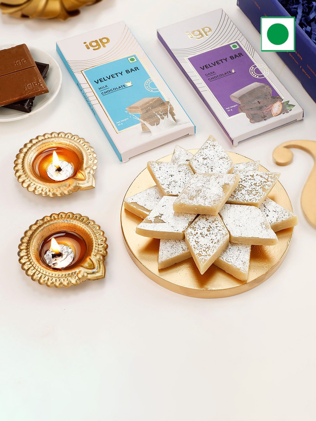 

IGP Set Of 3 Festival Of Sweetness Diwali Gift Hamper, White