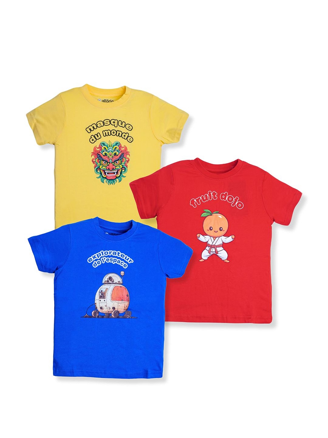 

allorio kids Boys 3 Printed Applique Slim Fit T-shirt, Multi