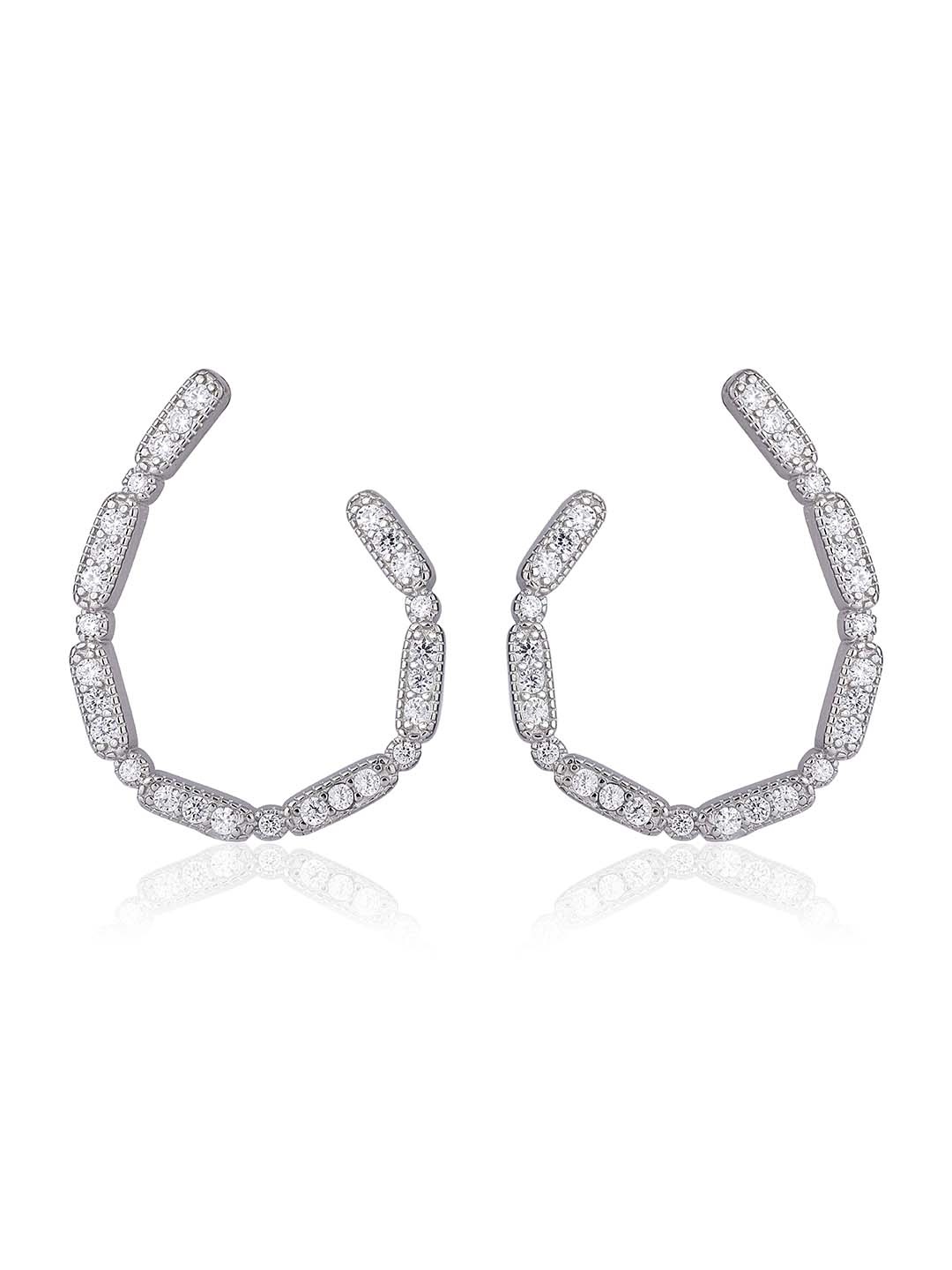 

Anouk Contemporary Half Hoop Earrings, Silver