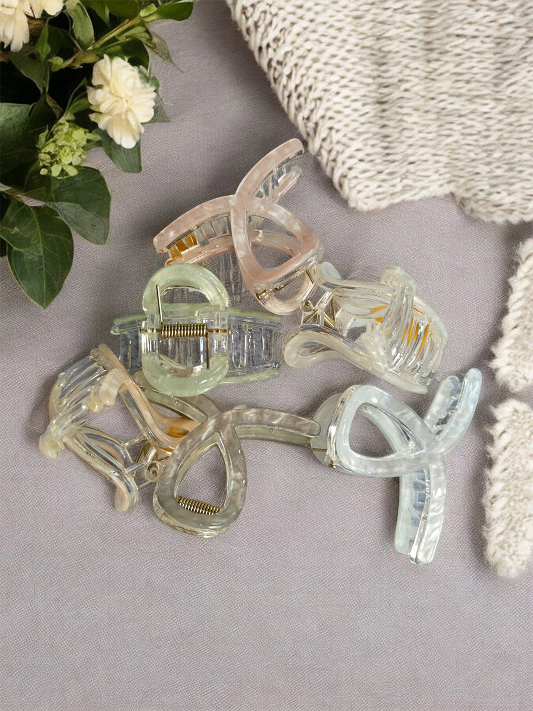

CHRONEX Women Set of 4 Claw Clip, White