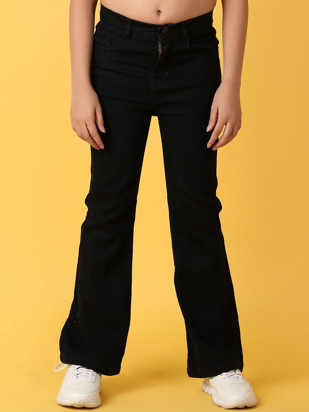 

V-Mart Girls Mid-Rise Bootcut Jeans, Black