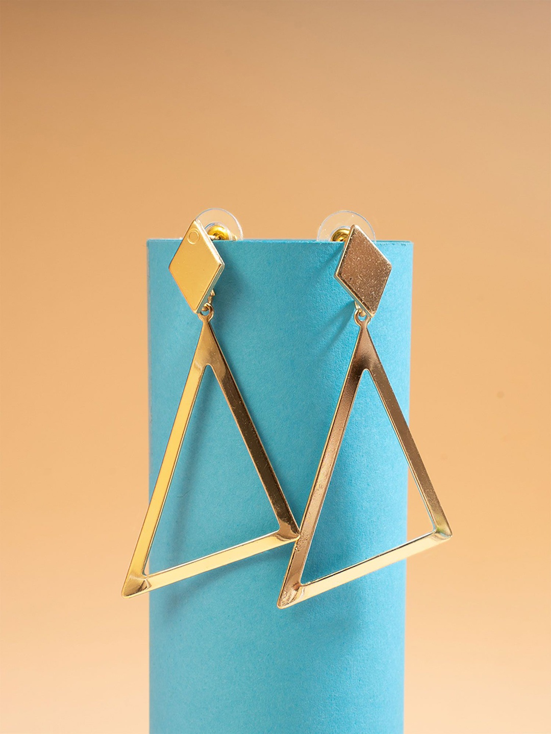 

VIRAASI Gold-Plated Triangular Shaped Drop Earrings