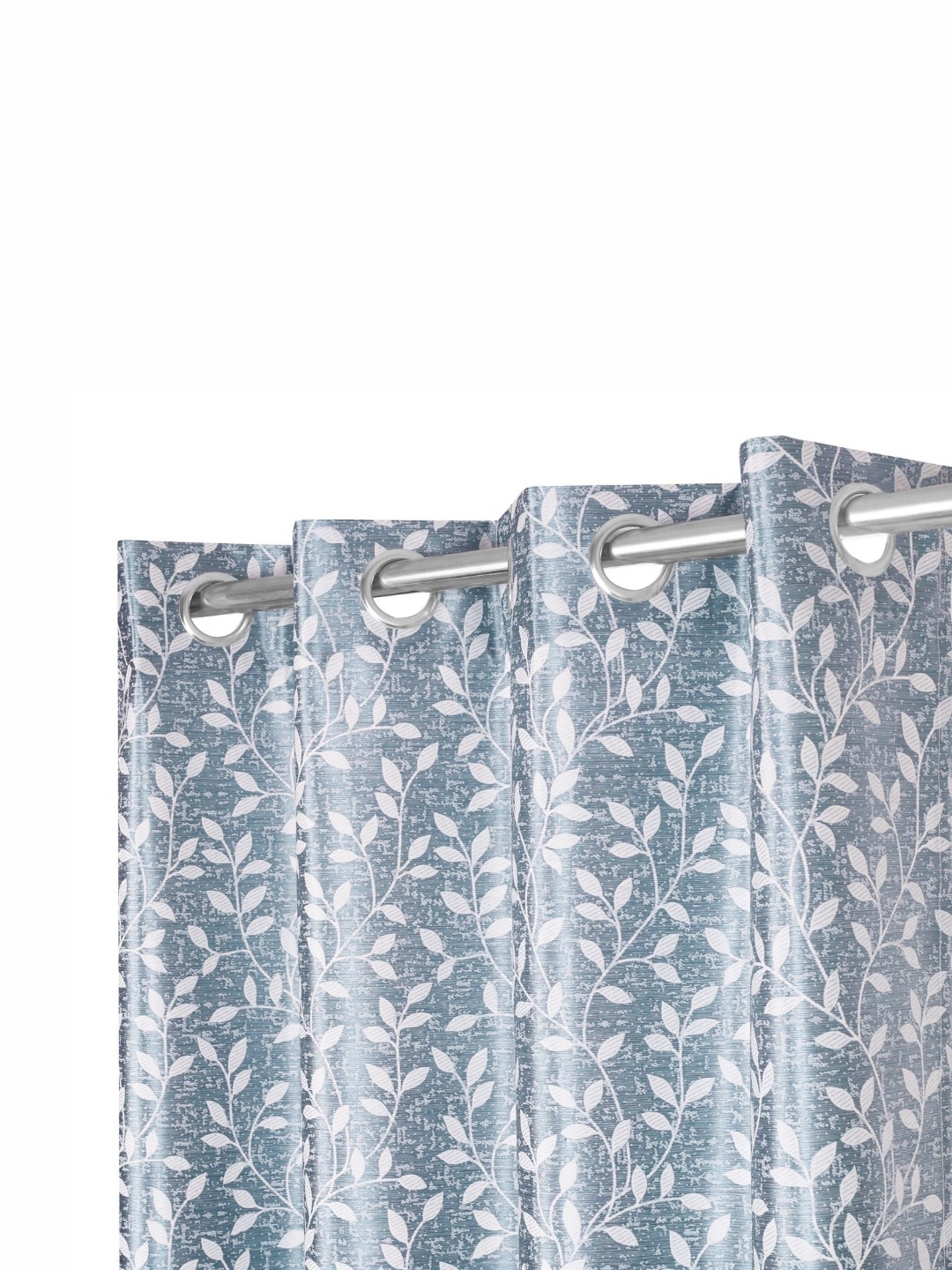 

REYANSH DECOR Grey Set of 2 Floral Room Darkening Door Curtain