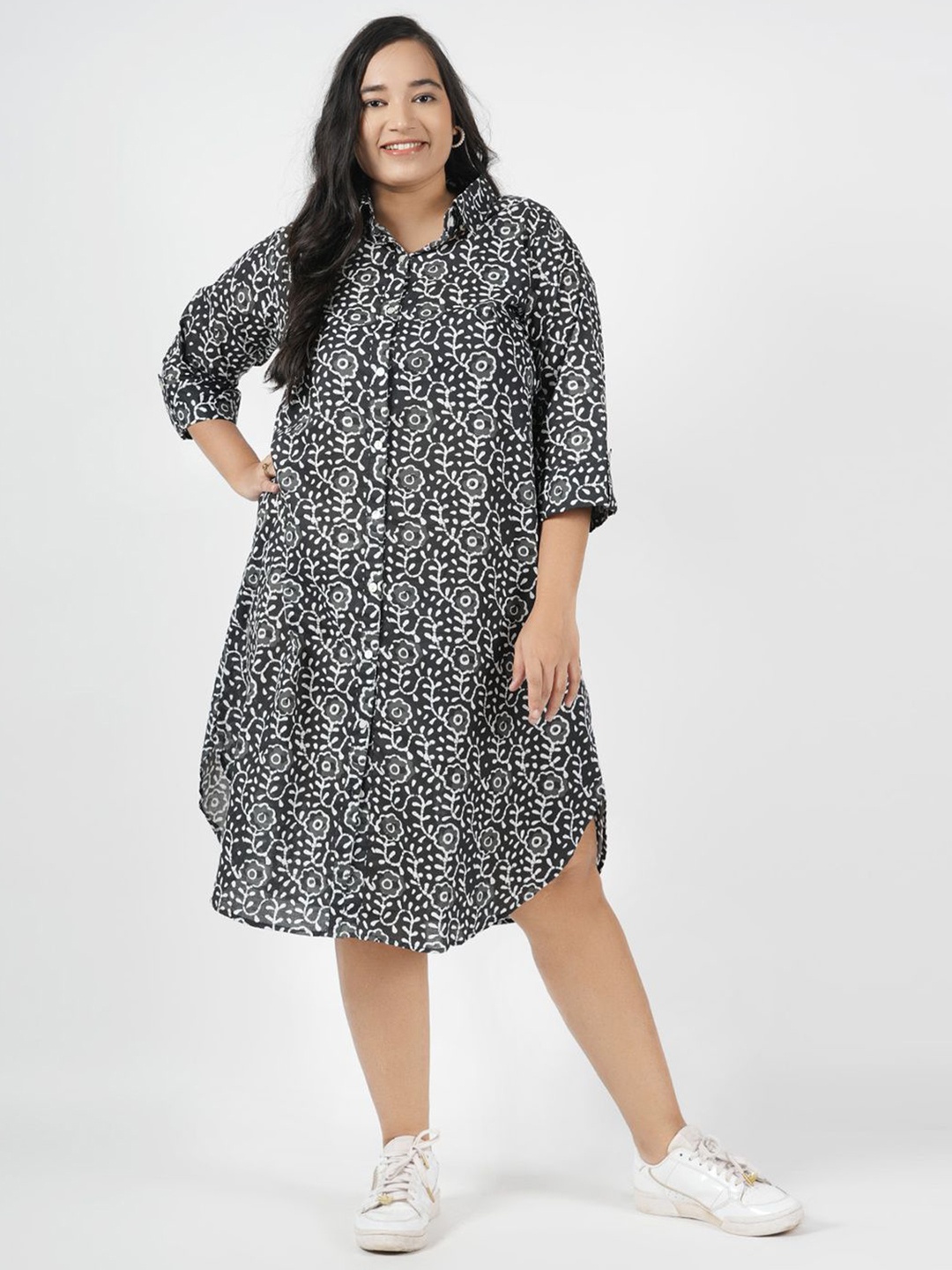 

LastInch Print Shirt Dress, Black