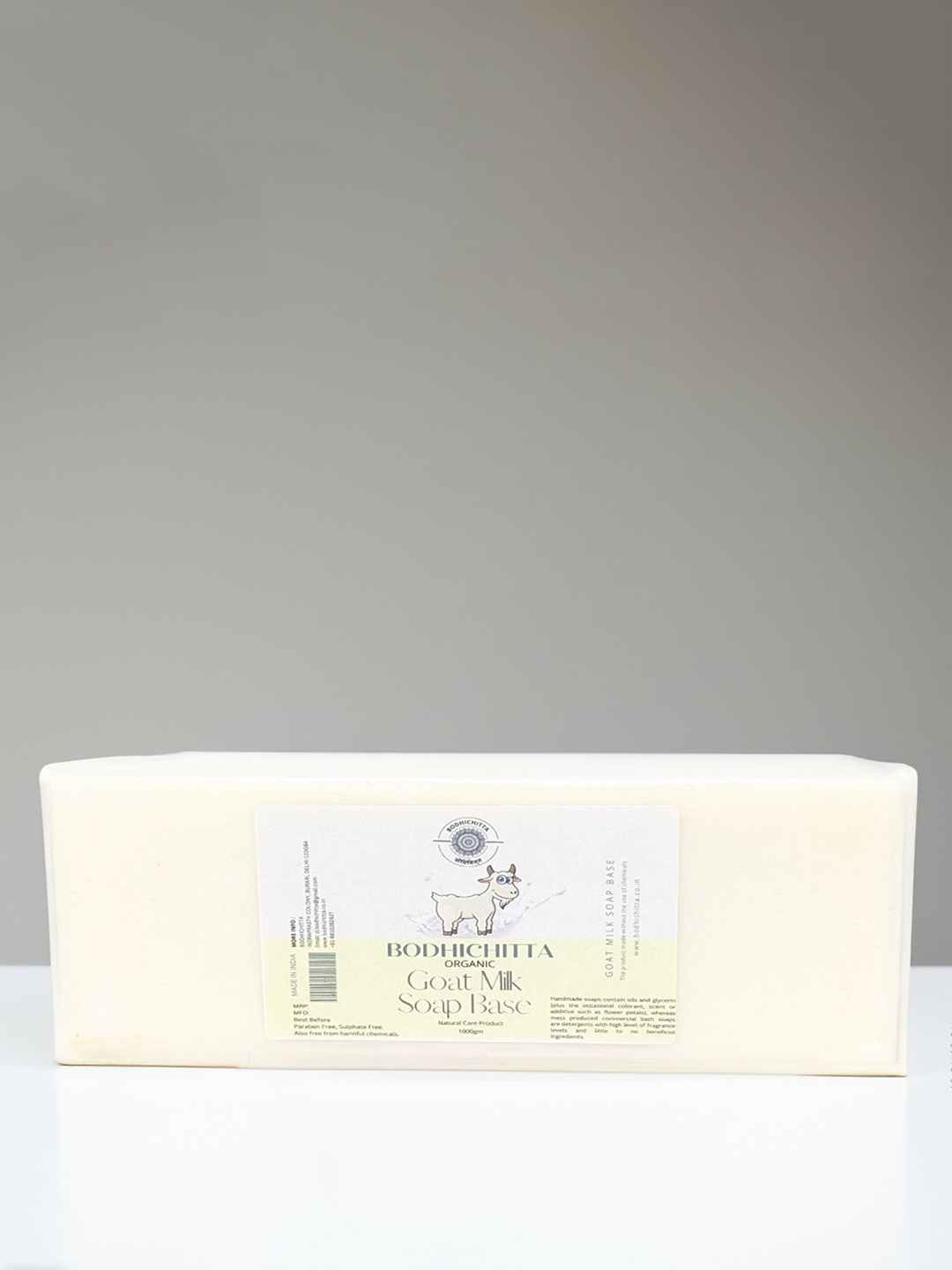 

Bodhichitta Organic Goat Milk Soap Base- 1 kg, White