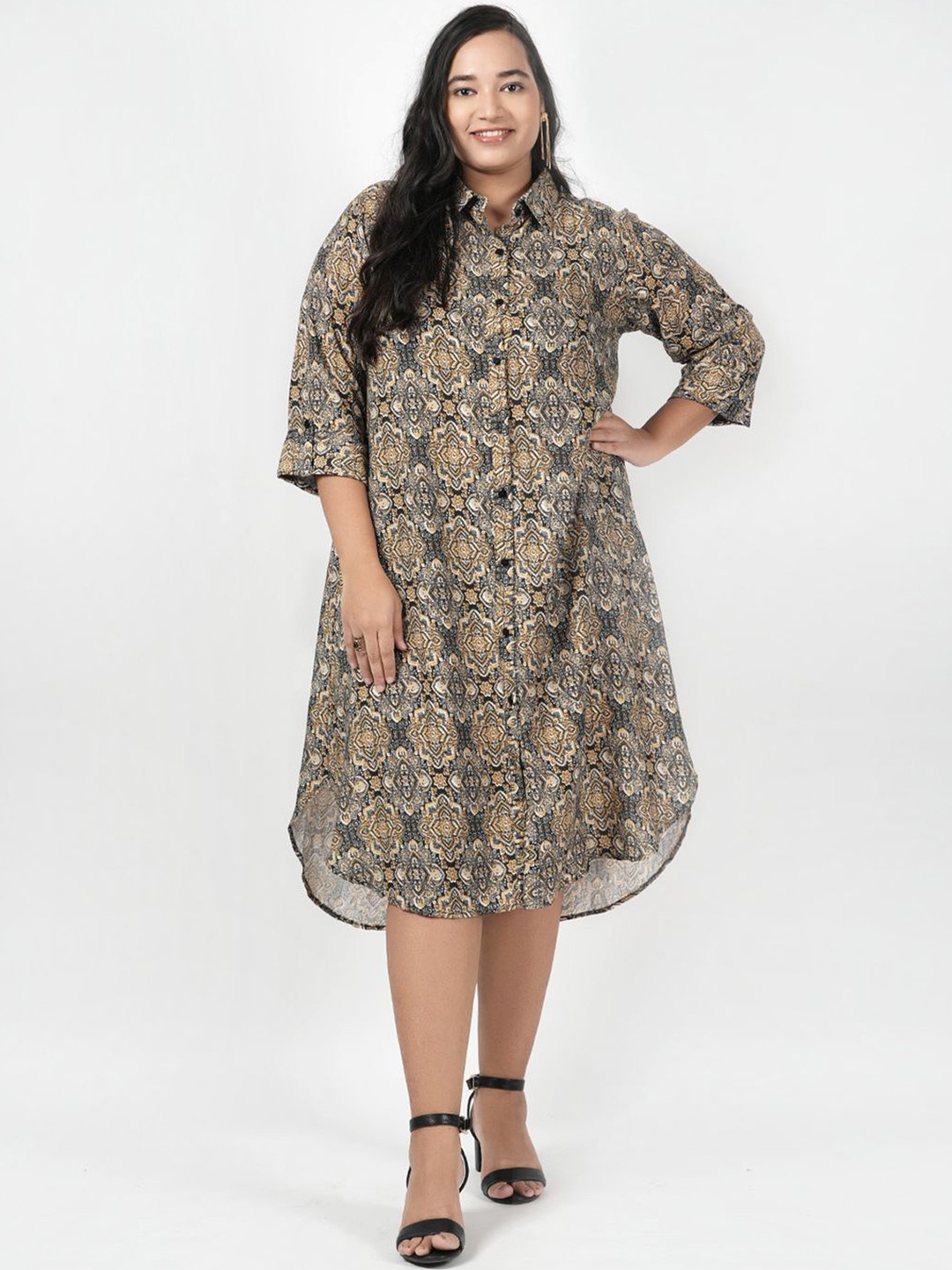

LastInch Floral Print Shirt Dress, Multi