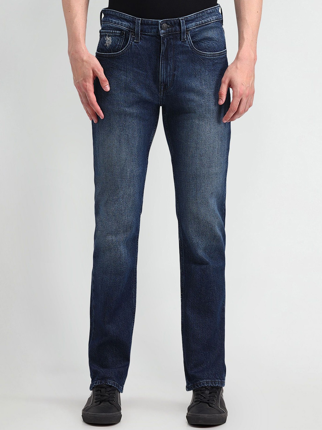 

U.S. Polo Assn. Denim Co. Men Harold Slim Straight Light Fade Jeans, Navy blue
