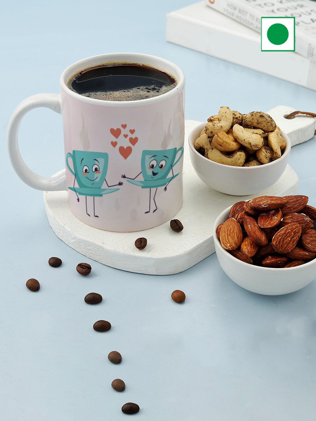 

IGP Favourite Chai Partner Mug With Dry Fruits, White