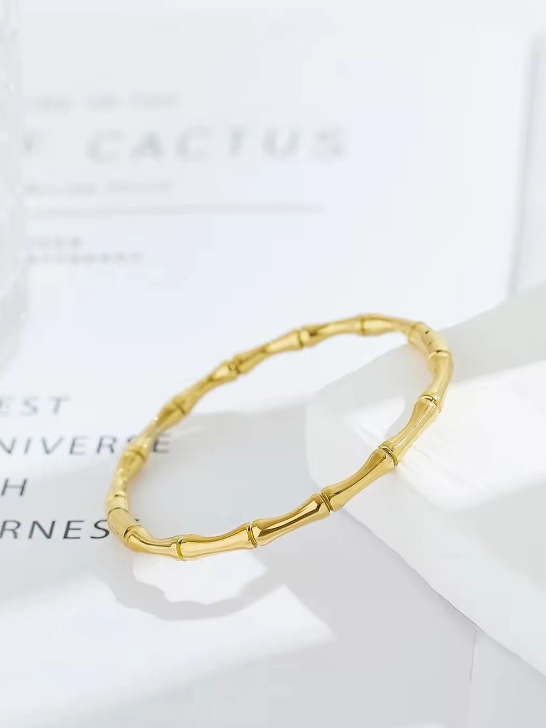 

MEENAZ Gold-Plated Stainless Steel Anti Tarnish Kada Bracelet