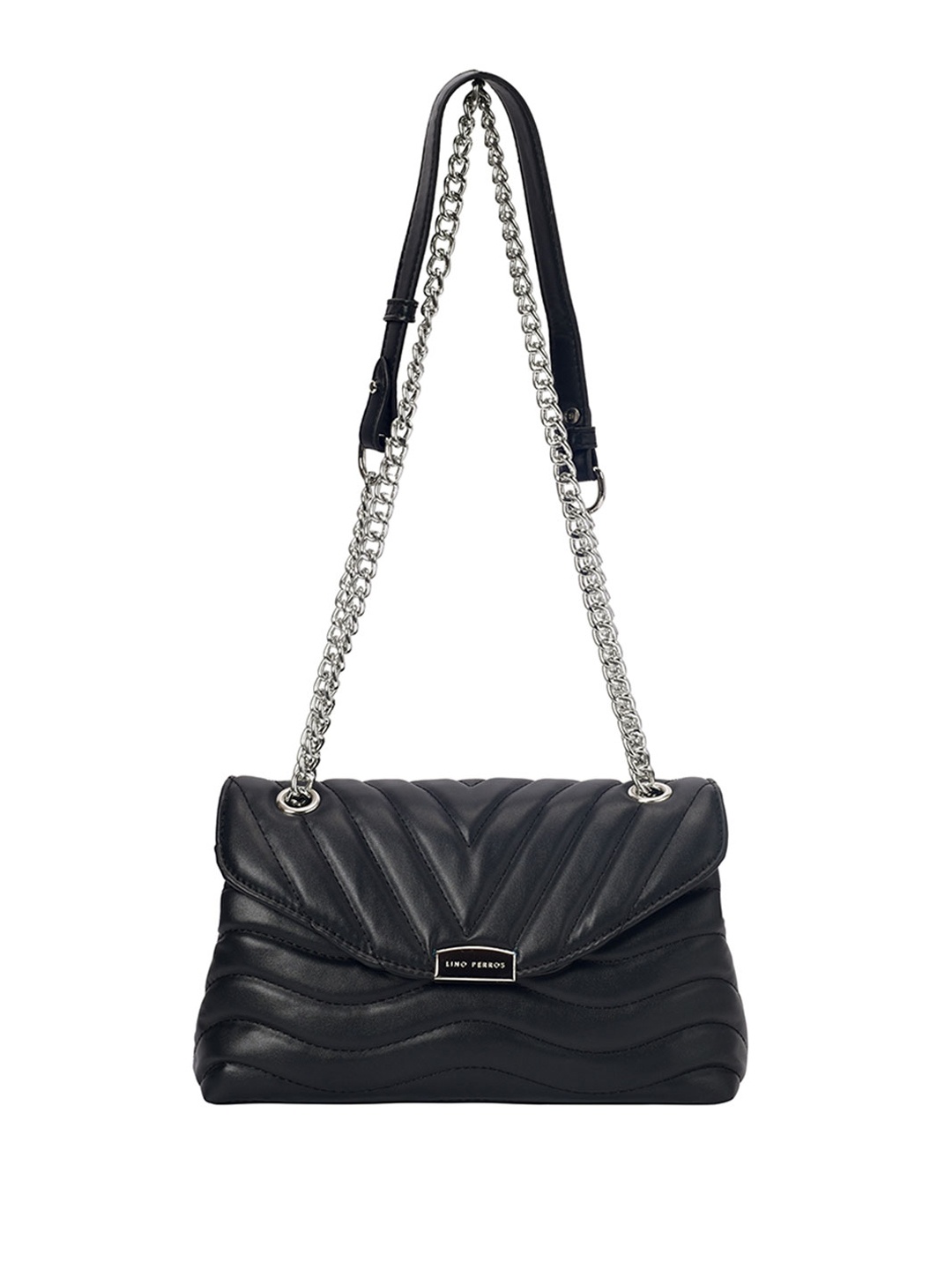 

Lino Perros Quilted Structured Shoulder Bag, Black