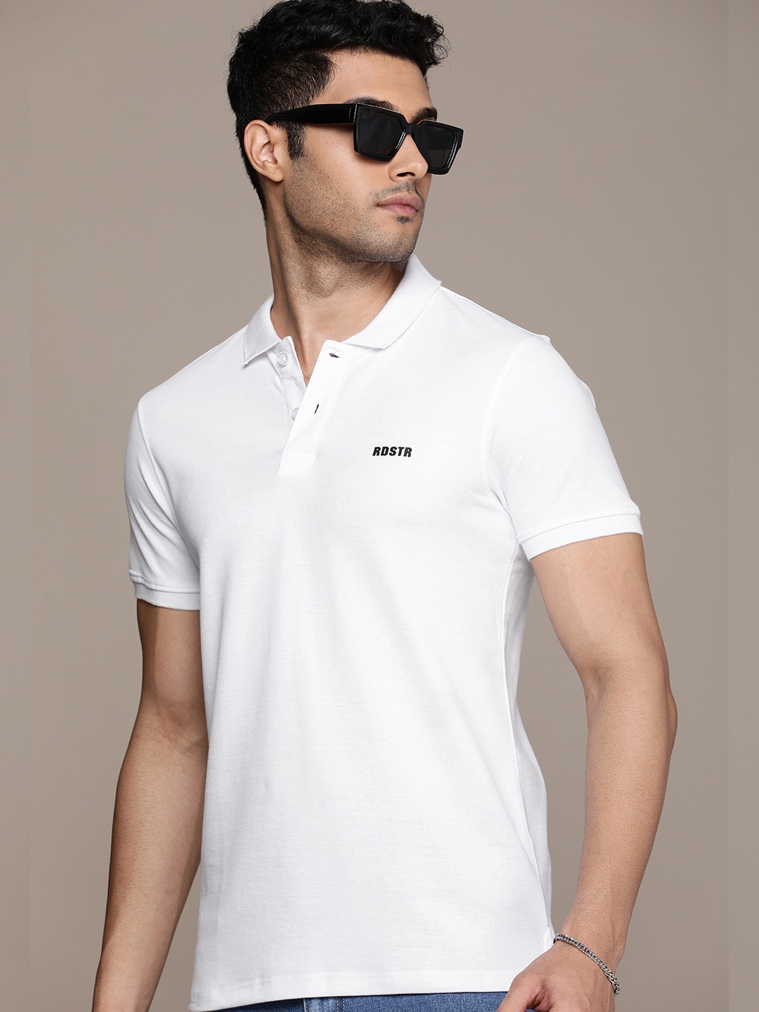 

The Roadster Life Co. Polo Collar T-shirt, White