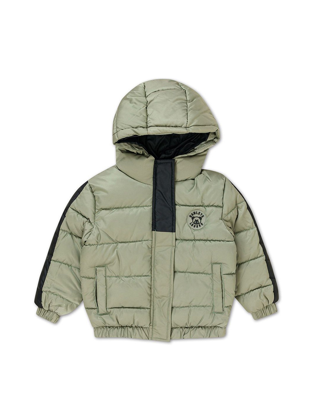 

H By Hamleys Boys Insulator Puffer Jacket with Patchwork, Green