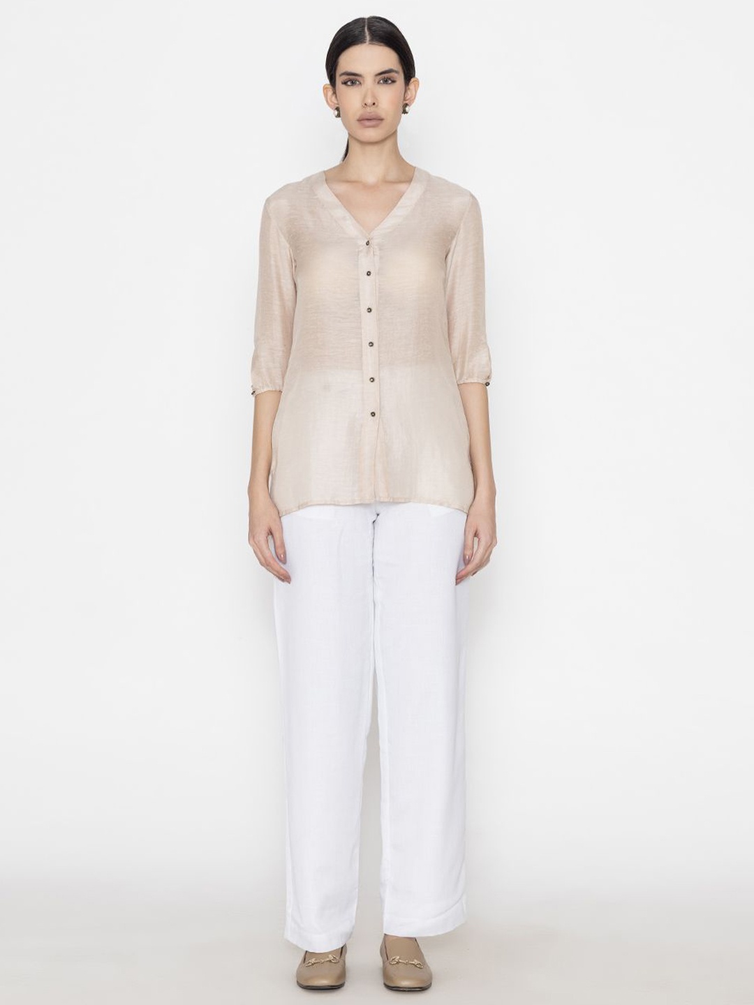 

Contemponari Linen Top, Beige