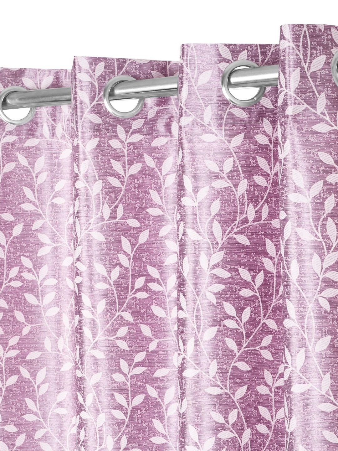 

REYANSH DECOR Purple Set of 2 Floral Room Darkening Window Curtain