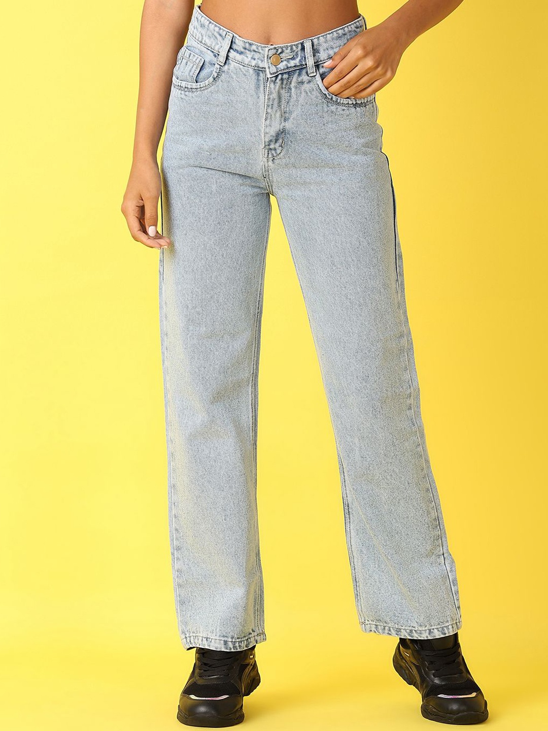 

V-Mart Women Straight Fit Clean Look No Fade Jeans, Blue