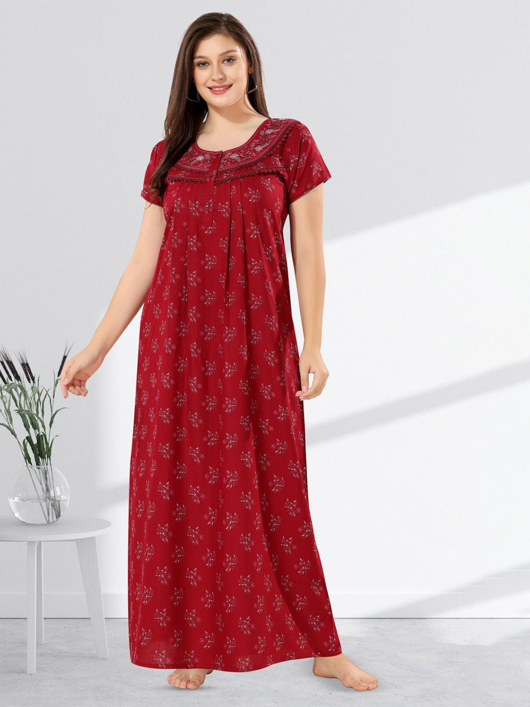 

Soulemo Printed Maxi Nightdress, Red