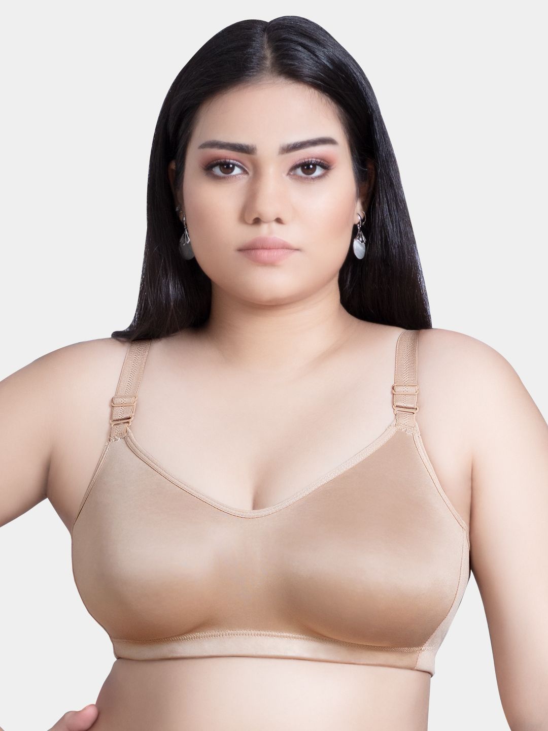 

Trylo Riza Superfit Cotton Fabric Non-Padded Non-Wired Seamless T-Shirt Bra, Nude