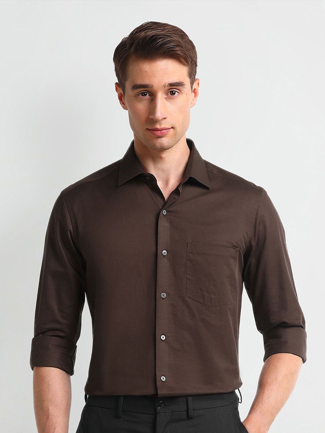 

Arrow Men Slim Fit Opaque Formal Shirt, Brown