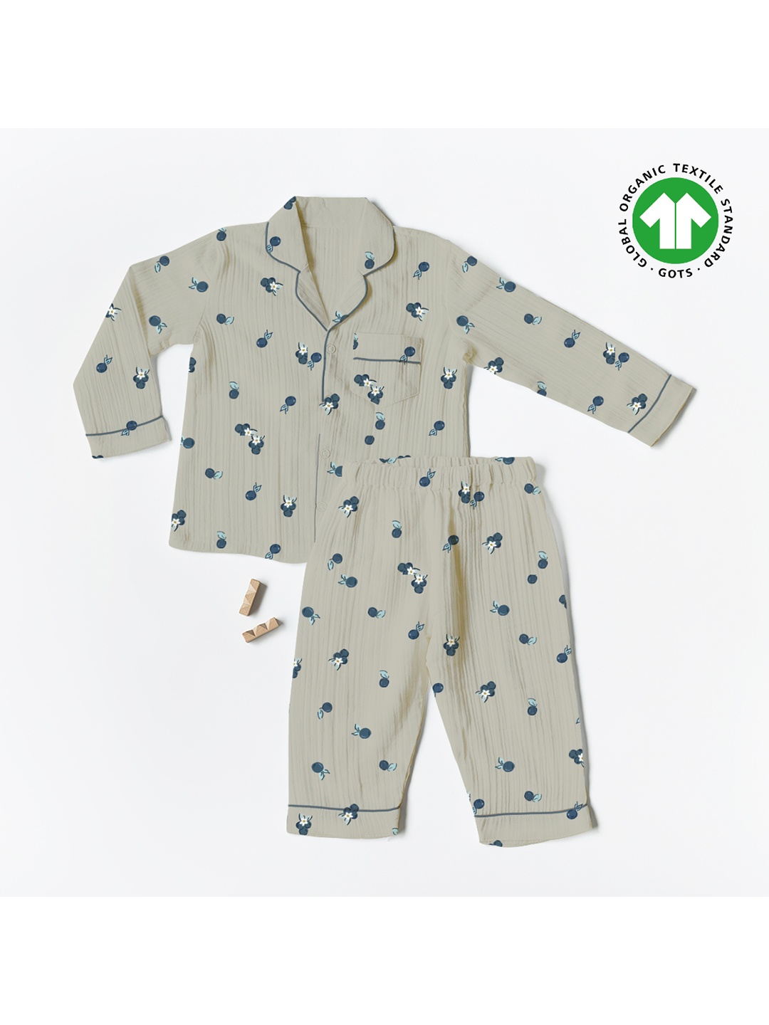 

The Boo Boo Club Unisex Kids Cotton Printed Night suit, Beige