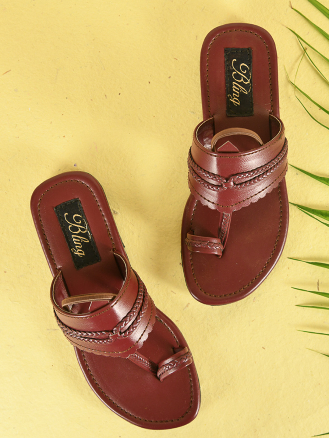 

Bling footwears Boys Ethnic Open Toe Flats, Maroon